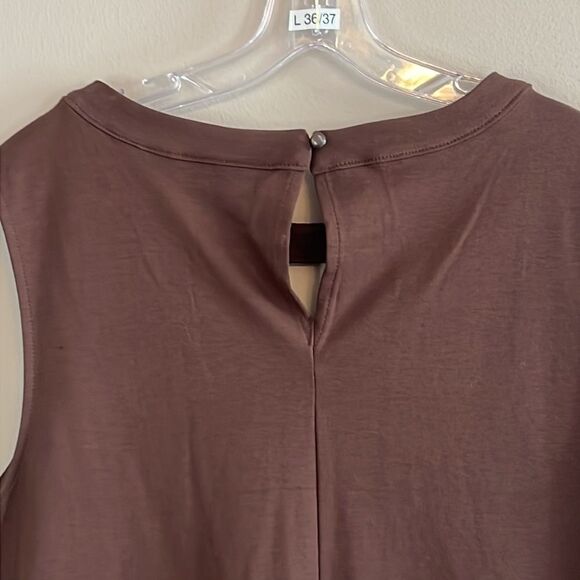NWT New York & Company Fit and Flare Sleeveless Brown Dress - Size Large - Picture 9 of 12